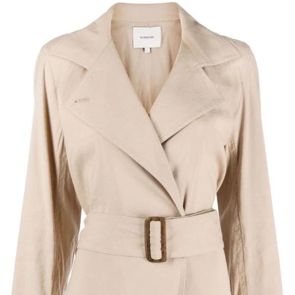 🎀SSENSE NEW Vince. Belted linen blend jacket x-large beige women’s - Picture 3 of 12